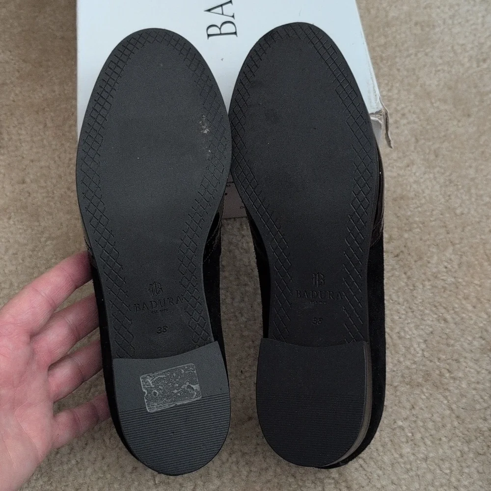 Fabulous Black Loafer Style Shoes Handmade In Poland. Leather - Picture 6 of 8